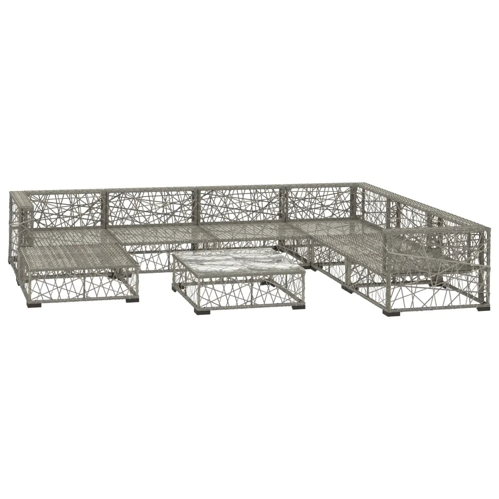 Set Divani da Giardino 8 pz con Cuscini in Polyrattan Grigio cod mxl 35793