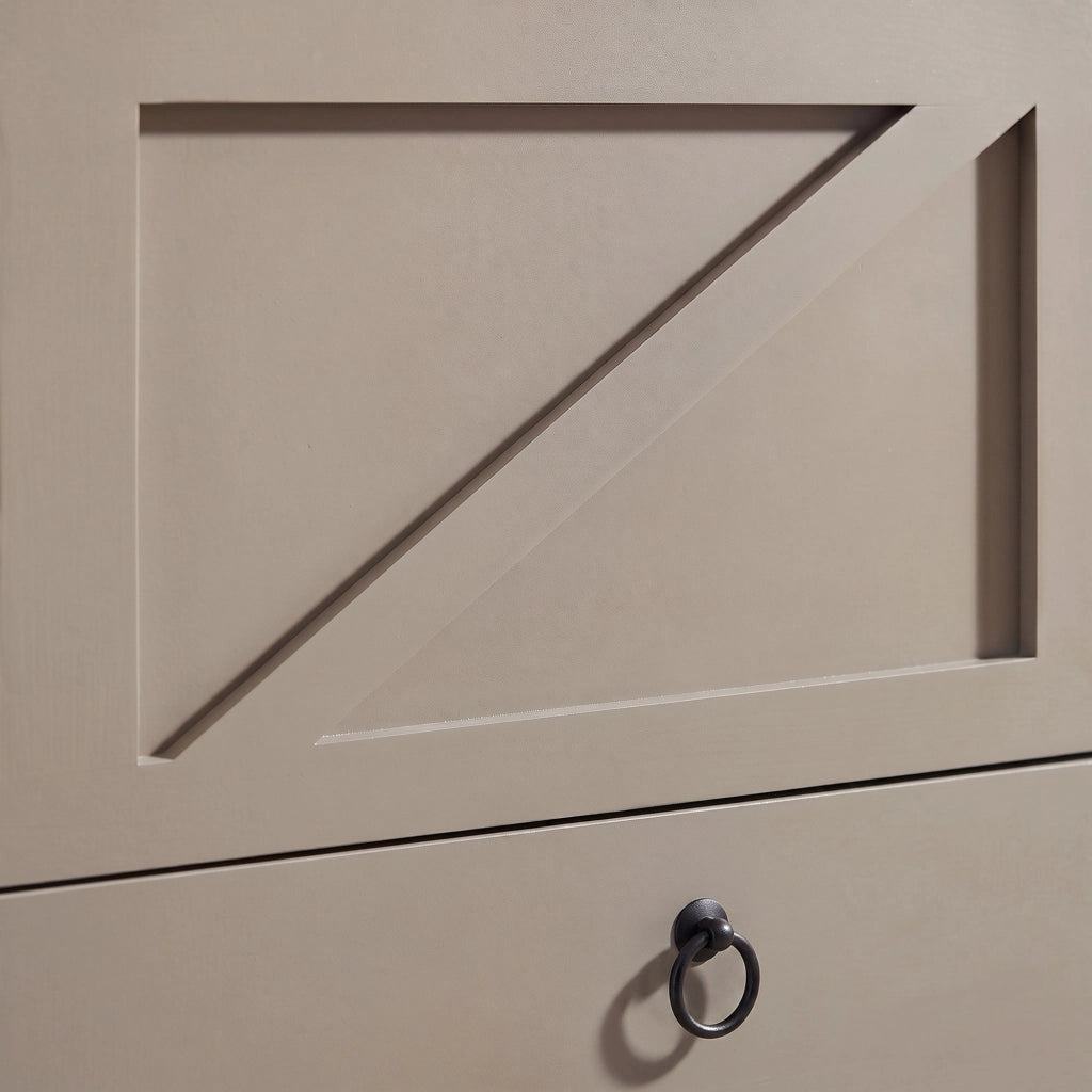 Kura - Cassapanca contenitore 100x50x40 cm Portaoggetti con Cerniere di Sicurezza e con Cassettiera in Legno Tortora