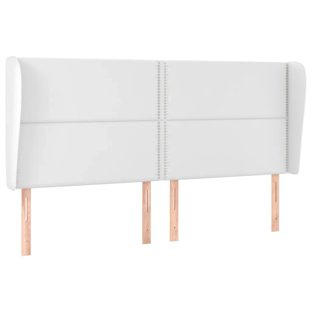 Testiera | Testata ad Orecchio Bianca 203x23x118/128 cm in Similpelle