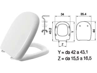 SEDILE WC IN TERMOINDURENTE FIVE BIANCO CERNIERE INOX H025S coprivaso copriwater SANIPLAST
