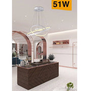 Trade Shop - Lampadario A Sospensione 51w A Led Forma Di Pianeta Bianco Luce Calda Fredda A64 - -bianco Caldo      -