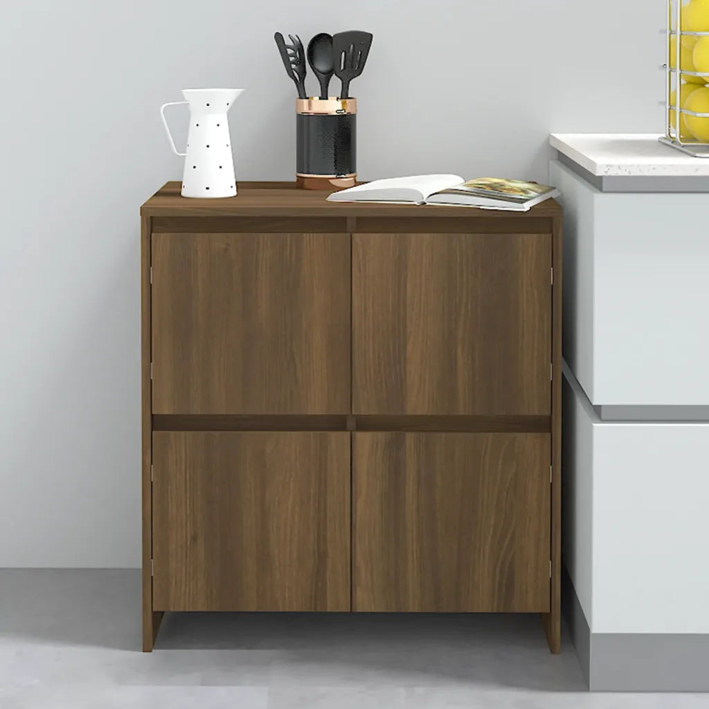 Credenze 2 pz Rovere Marrone 70x41x75 cm in Legno Multistrato 3098096