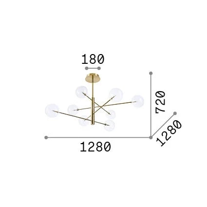 Lampadario Equinoxe 8 Luci G4 Cromo