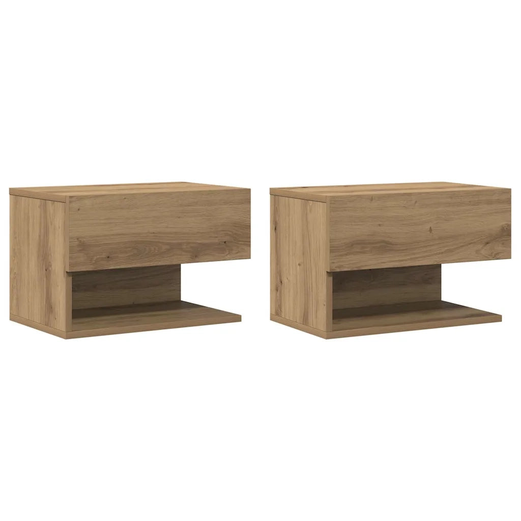 vidaXL Comodini a Muro 2 pz Rovere Artigianale