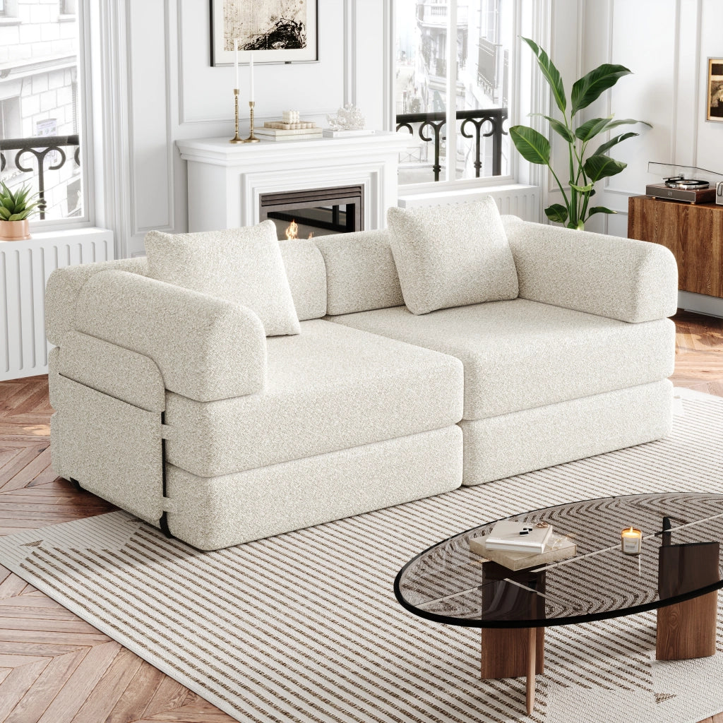 Divano Letto 2 in 1 con Contenitore Bracciolo ¨C Xylo ¨C Struttura Metallo Chenille