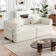 Divano Letto 2 in 1 con Contenitore Bracciolo ¨C Xylo ¨C Struttura Metallo Chenille