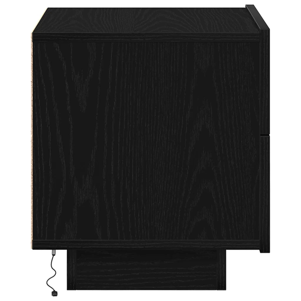 Comodino | Armadio da Notte | Mobiletto da notte con cassetto Rovere Nero 70 x 36 x 40,5 cm