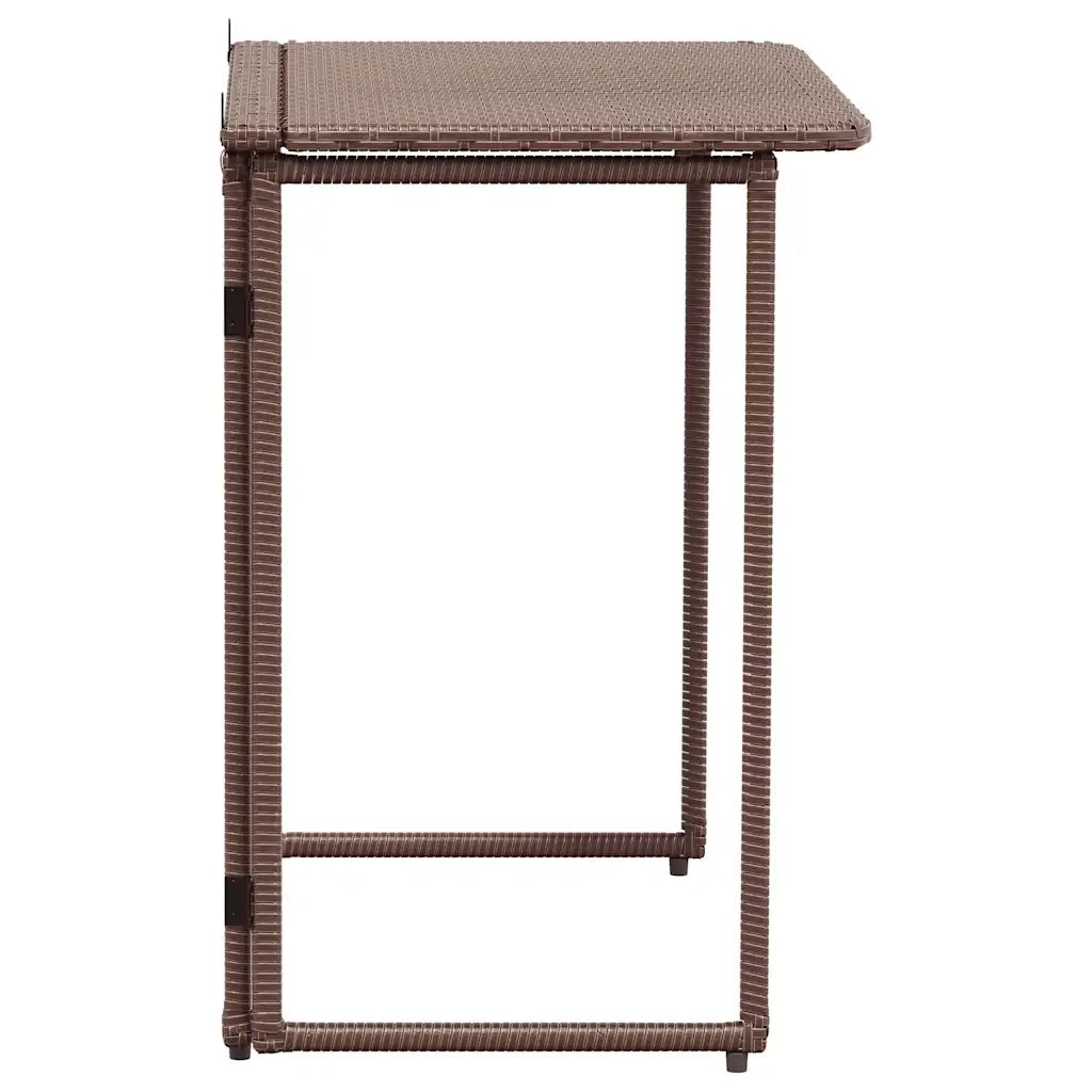 Tavolo Pieghevole da Giardino | Tavolino da esterno Marrone 90x51x75 cm Polyrattan