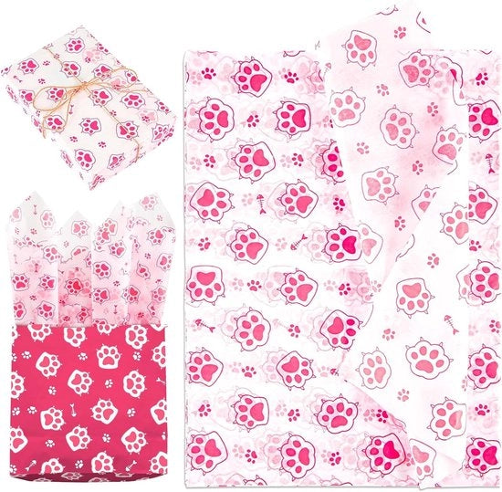30 pezzi di carta per fazzoletti a forma di gatto, 35x50cm, carta per confezionamento per regali, compleanni e feste, ideale per creazioni DIY