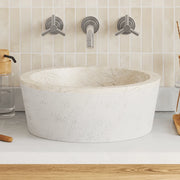 Lavandino Crema Ã˜40x15 cm in Marmo cod mxl 44143