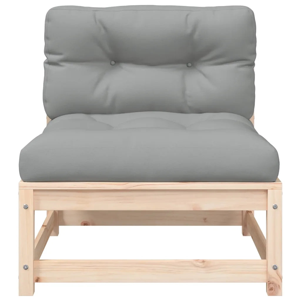 Divano da Giardino Senza Braccioli con Cuscini e Poggiapiedi-Sofa da Giardino-Divano da esterno 999165
