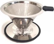 Filtro per caffè permanente - 304 acciaio inossidabile a doppia lamina filtro per caffè - Filtro per gas riciclabile - Filtro conico per caffè - Ambiente amichevole - Duraturo - Espresso - - Adatto per ristoranti, caffè, bar, uffici, uso domestico (L)
