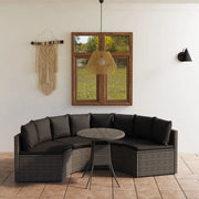 Set Divani da Giardino 5 pz con Cuscini in Polyrattan Grigio cod mxl 47911