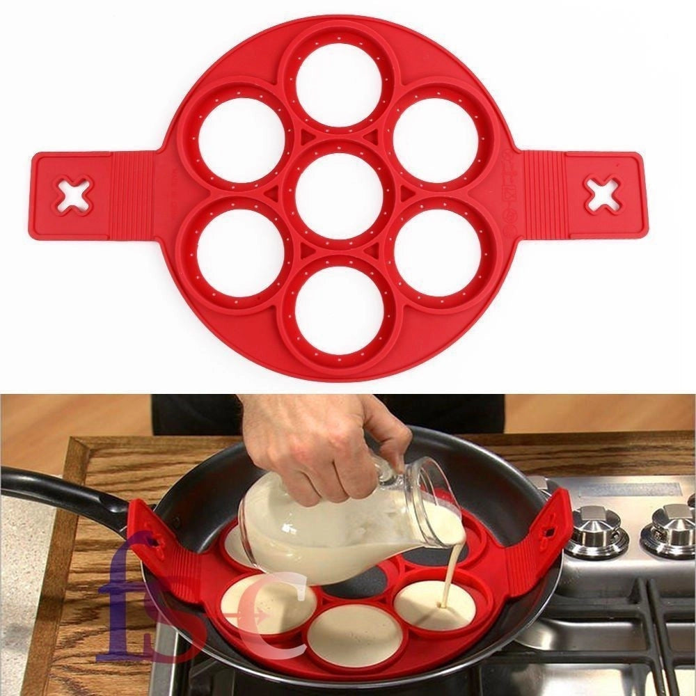 Trade Shop - Stampo In Silicone Per Pancakes Cucina Frittelle Antiaderente Padella Omelette -