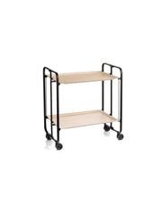 Carrello da cucina pieghevole nero con ruote BAUHAUS 2 ripiani