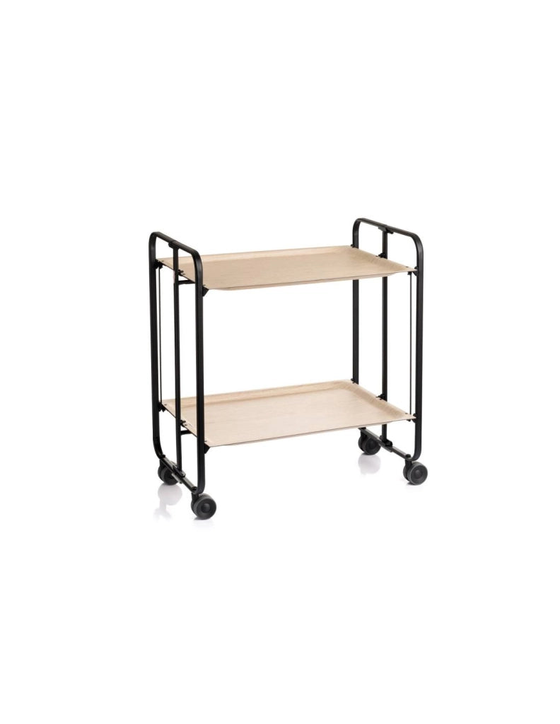 Carrello da cucina pieghevole nero con ruote BAUHAUS 2 ripiani