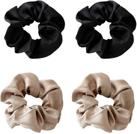Fascia per capelli a setola di seta 4 pezzi - Fascia elastica per capelli - Fascia per capelli retro - Materiali confortevoli - Misura unica
