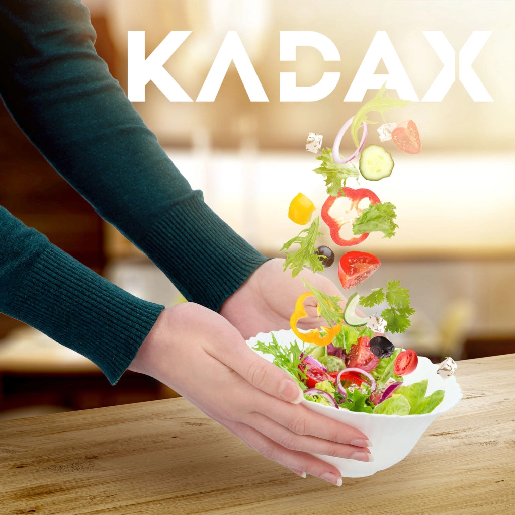 KADAX 6x Ciotola in vetro per insalata Ciotola per snack bianca 16 cm