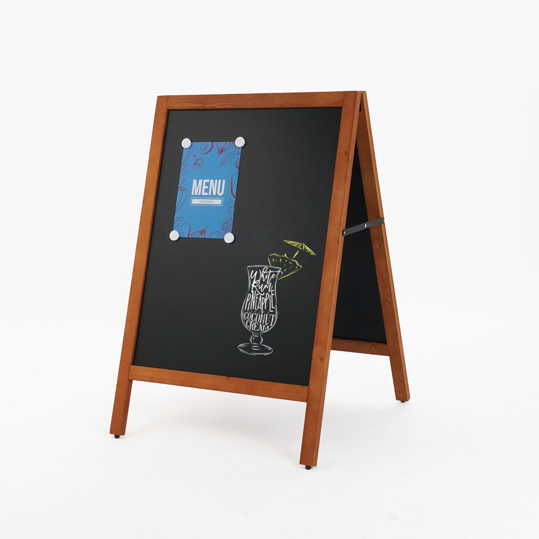 Lavagna a Cavalletto Magnetica 60x78 cm Cornice in Legno di Faggio Dark Wood