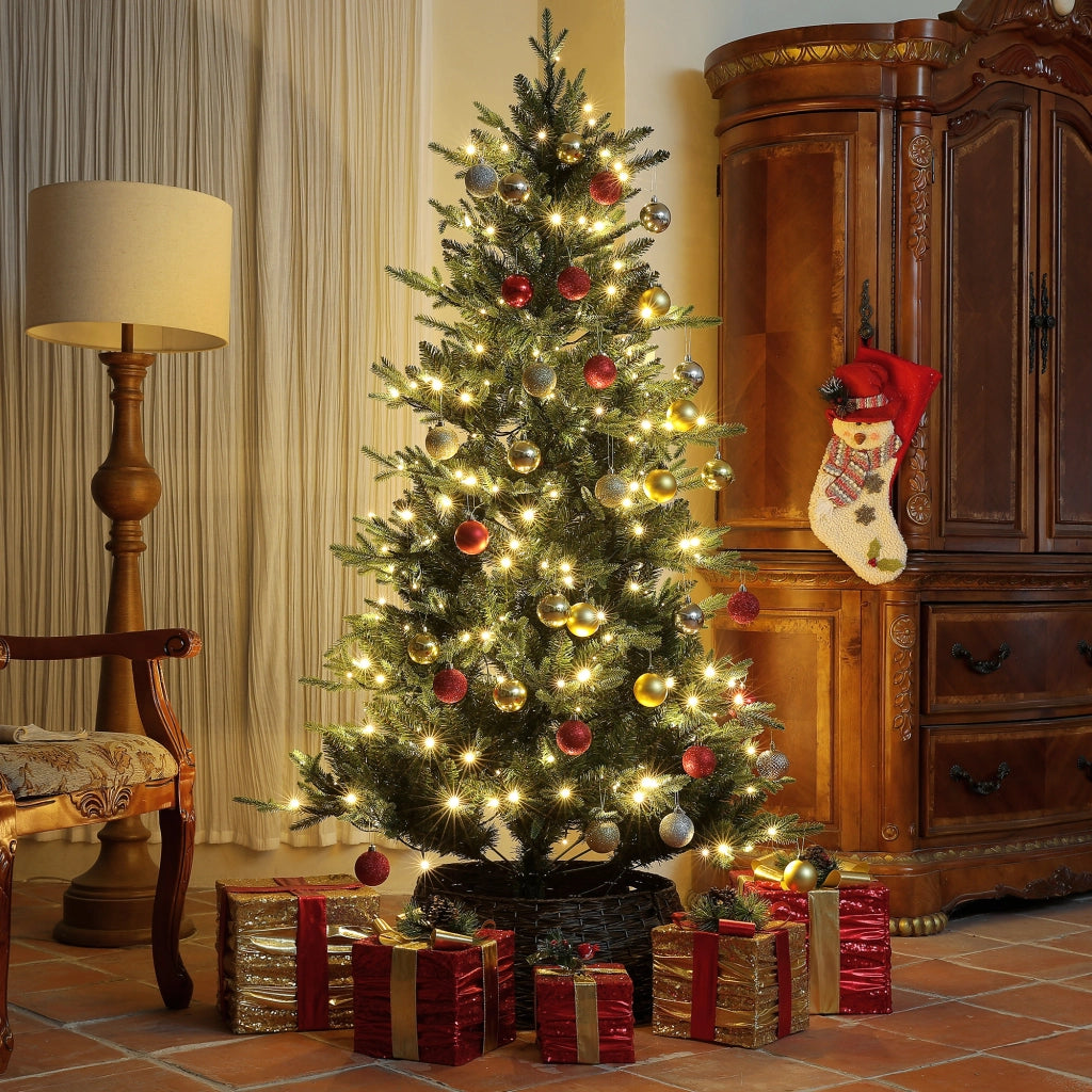 Albero di Natale Artificiale 180 cm con Luci LED ¨C zephmum ¨C Verde