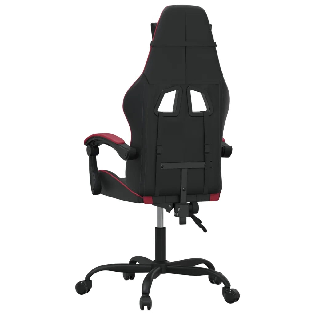 Sedia Gaming | Sedia da e-sports Nero e Rosso Vino in Similpelle