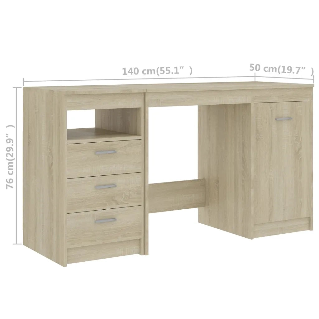 Scrivania | Tavolo da Ufficio Rovere Sonoma 140x50x76 cm in Truciolato