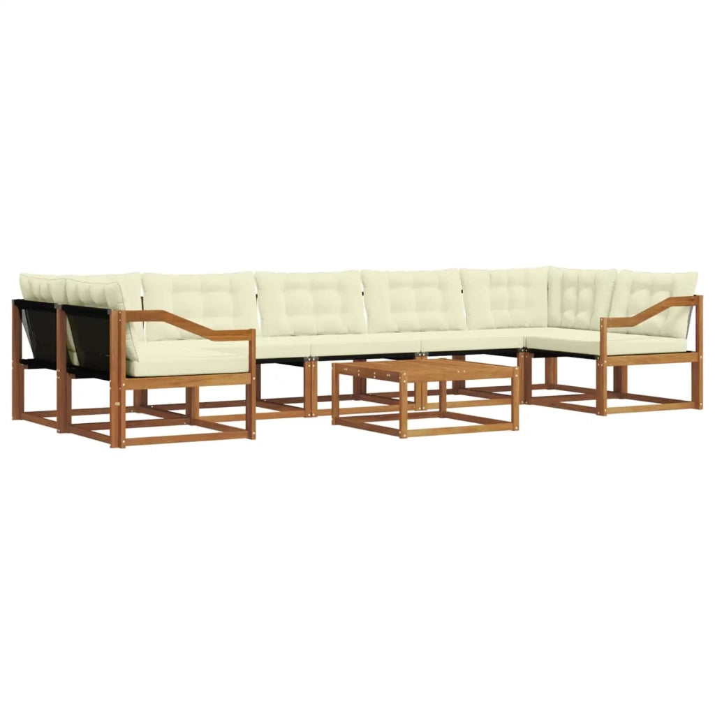 Set di divani da esterno con cuscino 8 pcs Naturale e Crema 3369297
