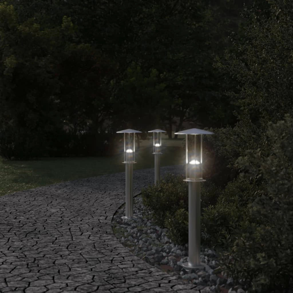 Lampada da terra per esterni in argento 60 cm in acciaio inox Argento 02_0042518