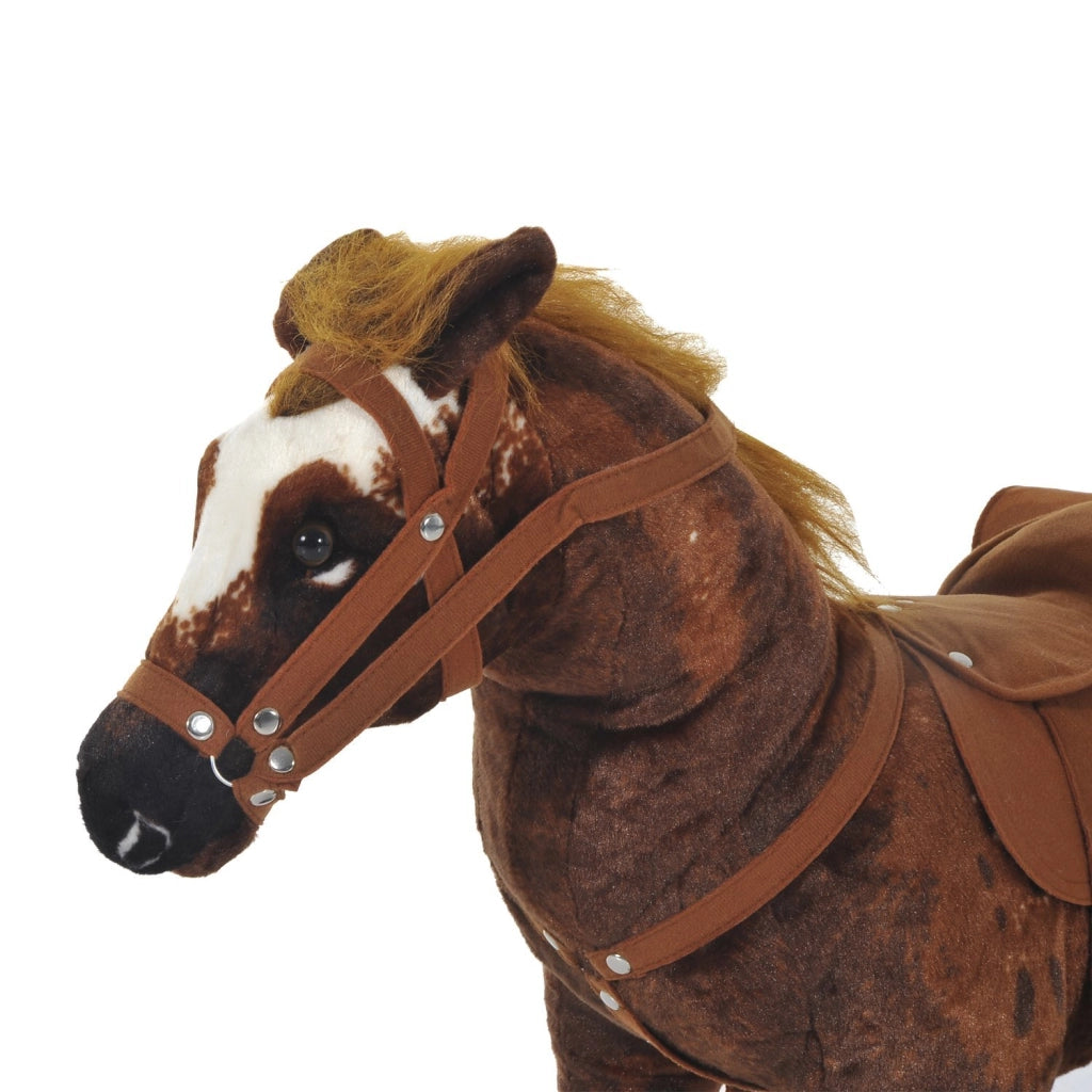 Cavallo Giocattolo con Sella e Suoni ¨C Minimal ¨C Marrone 85x28x60 cm
