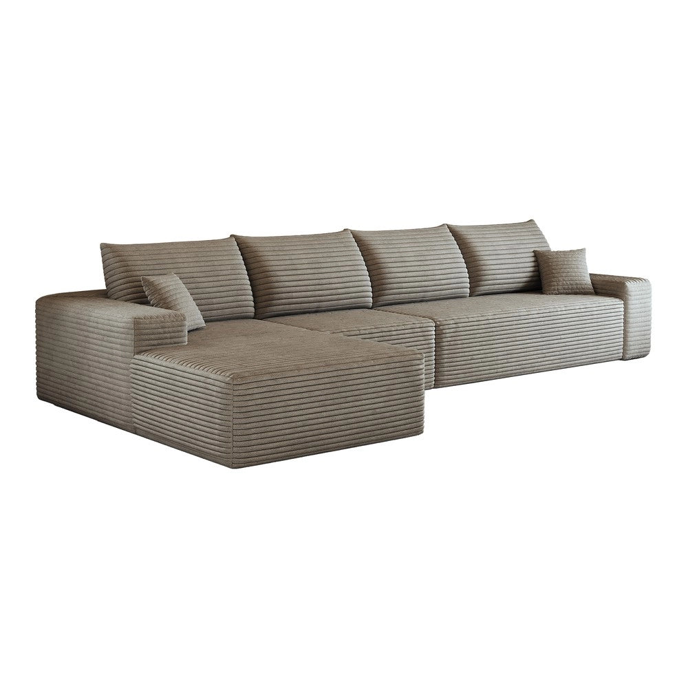 Divano angolare modulare Chaise Longue ¨C Minimal ¨C Camel 340cm