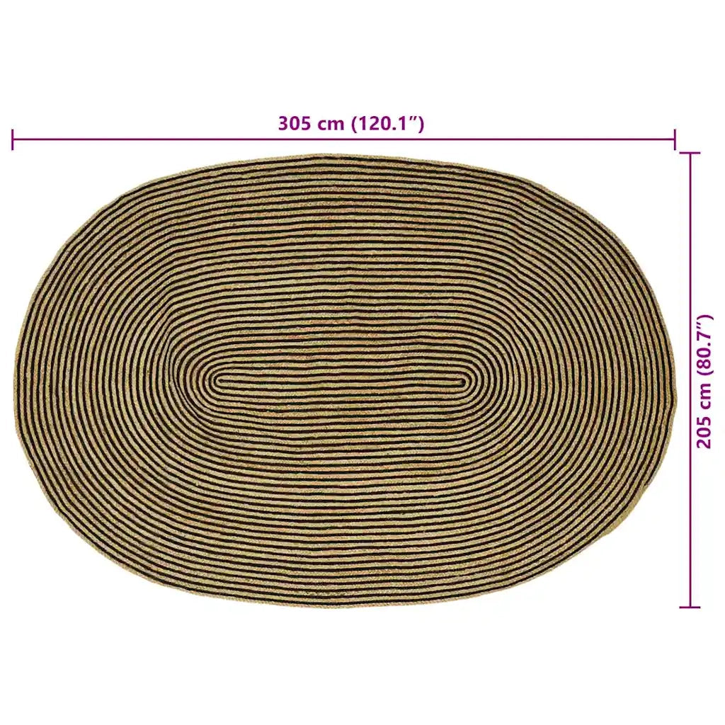 Tappeti per area Naturale e Nero 205 x 305 cm Juta 42010770