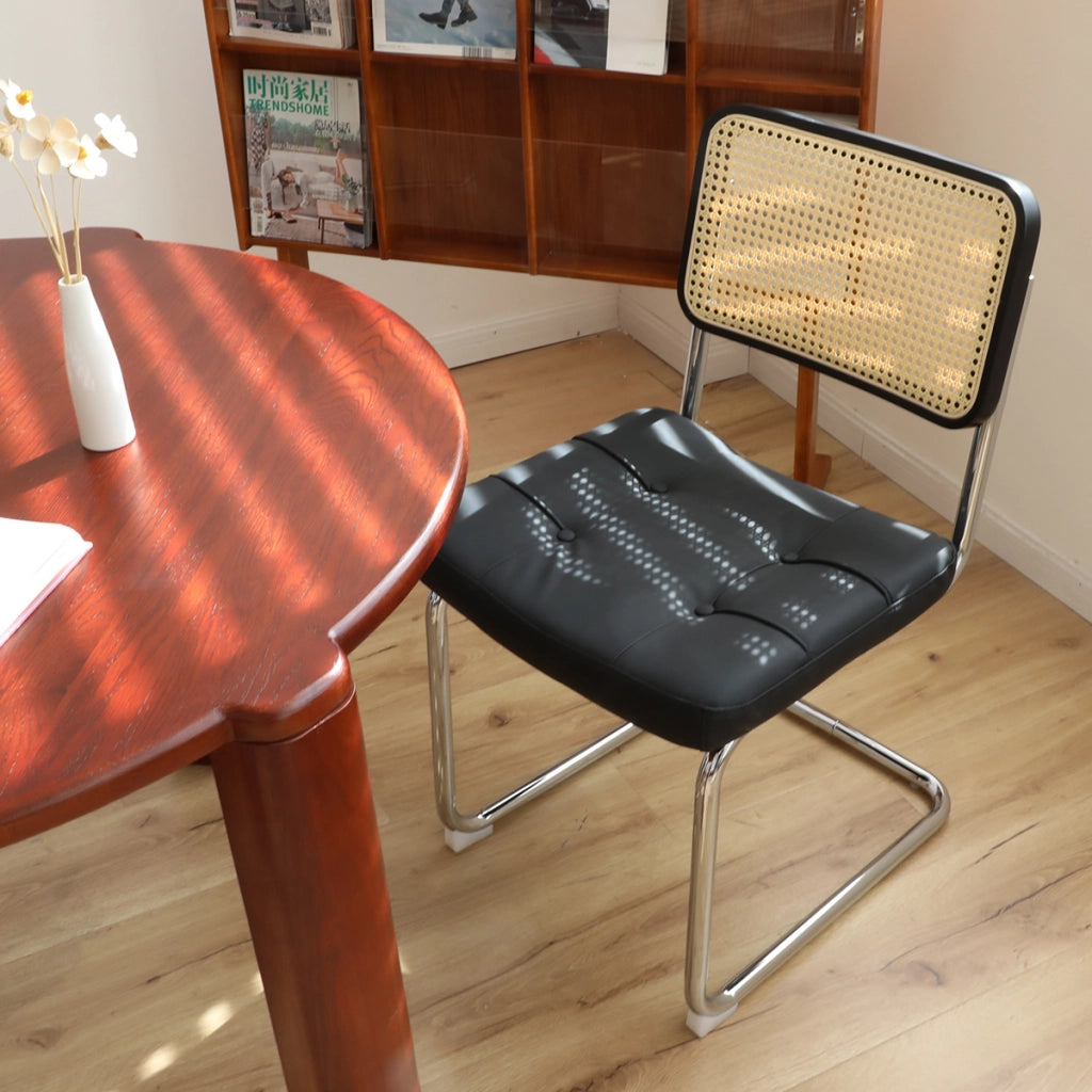 Sedie da Pranzo Set 2 Pezzi in Ecopelle con Gambe in Metallo ¨C Xylo ¨C Nero/Cromo
