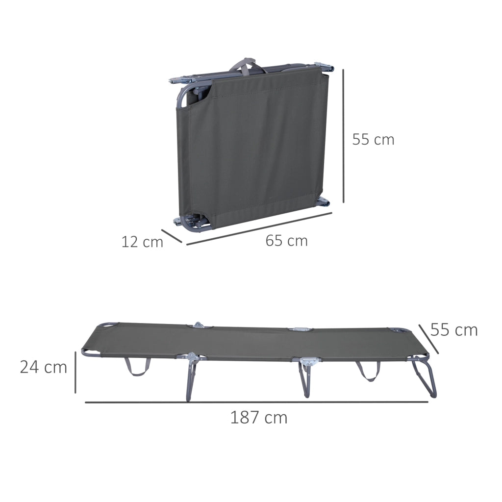 Lettino da giardino pieghevole ¨C zephmum ¨C Grigio, metallo e poliestere