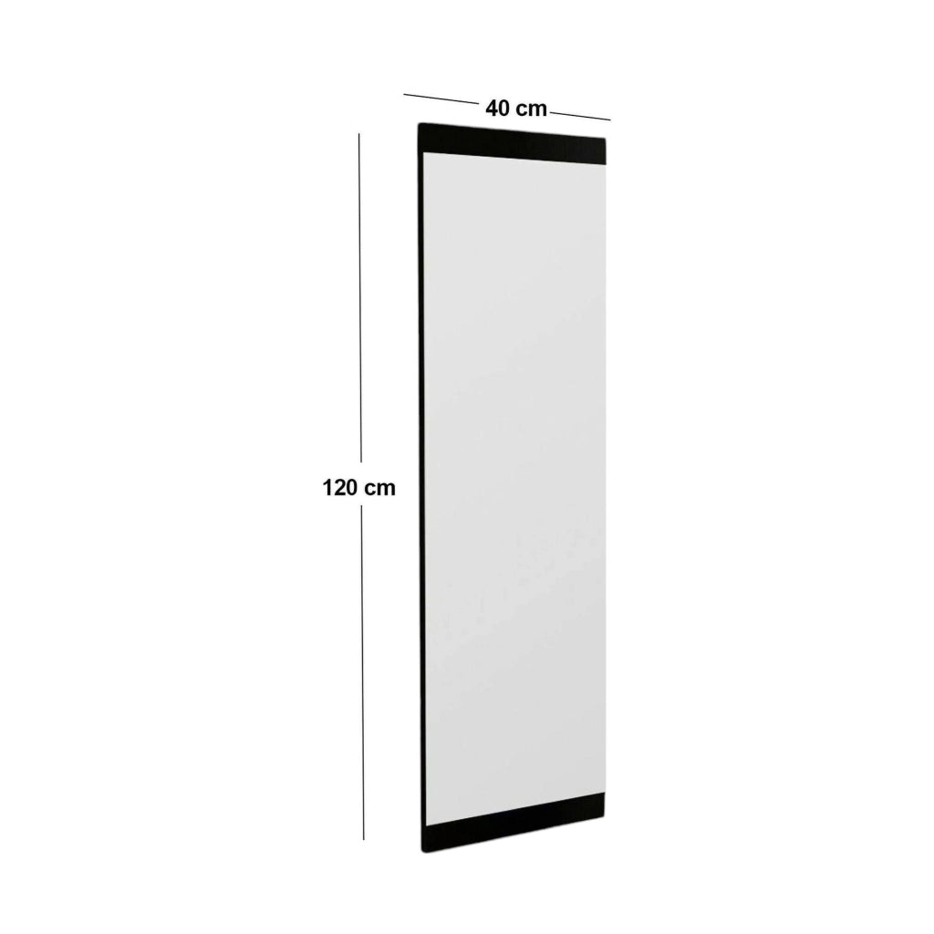 Specchio Fiammetta, Specchiera, Articolo d'arredo a muro, Decorazione con specchio, 40x2h120 cm, Nero