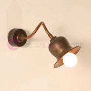 ASSISI Lampada da Parete Applique Rustico Flessibile Ottone Anticato