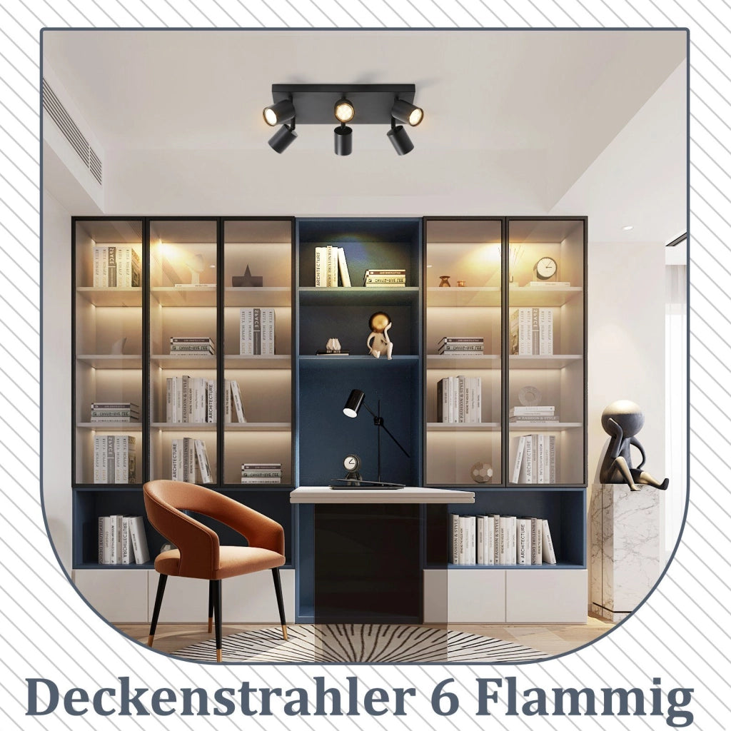ZMH Faretto da soffitto 6 luci GU10 orientabili 330° moderni per cucina corridoio