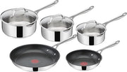 Set di padelle 5 pezzi con padelle a cotto e padelle a steel - Smalto duraturo, adatto per induzione e altri fonti di calore