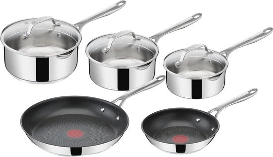 Set di padelle 5 pezzi con padelle a cotto e padelle a steel - Smalto duraturo, adatto per induzione e altri fonti di calore