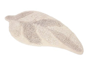 Tappeto A Foglia Casa Bagno Cotone Spugna Morbida Antiscivolo Leaf Avorio