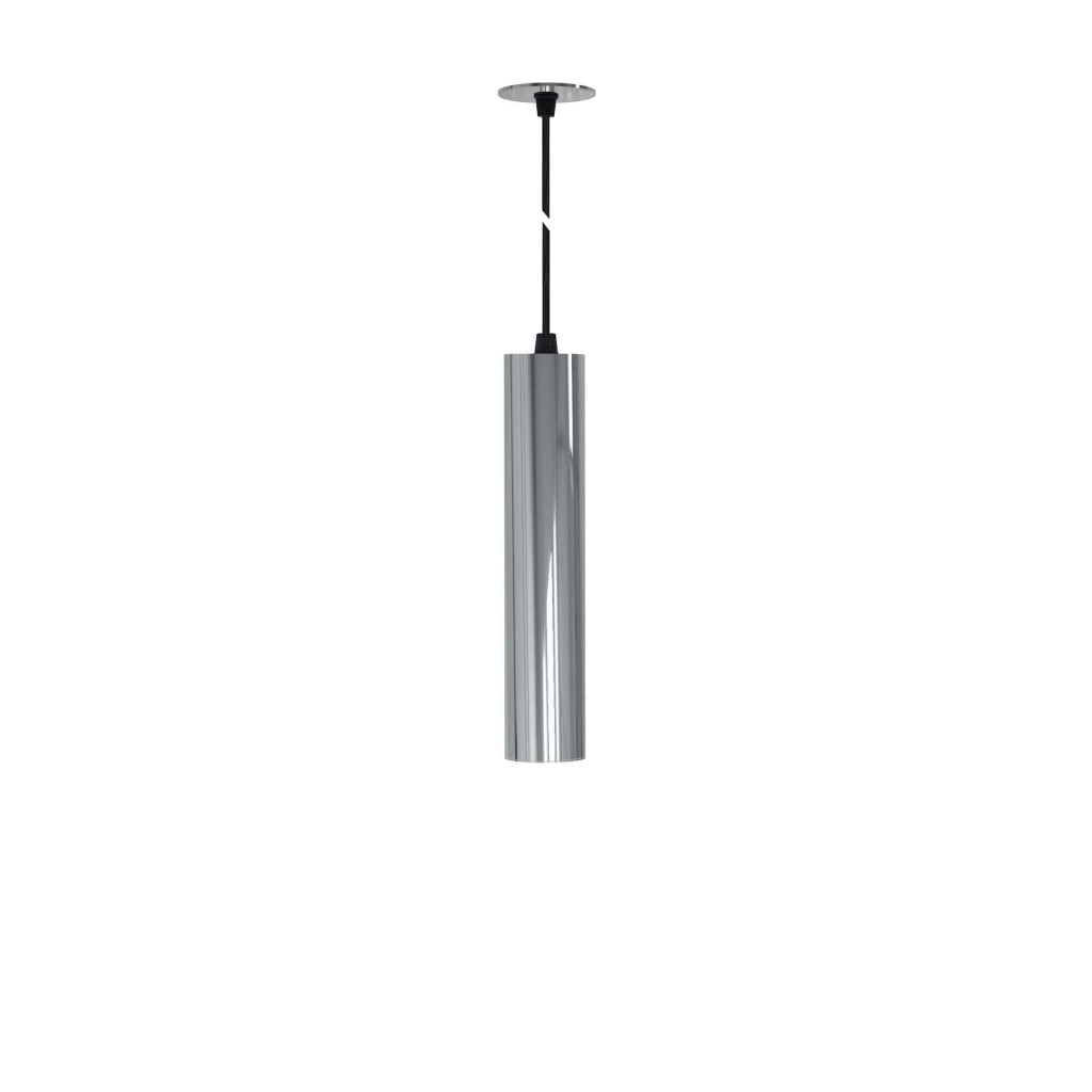Atmos Lampada a sospensione tubolare GU10 LED versatile per installazione a superficie o incasso in finitura color argento design moderno ed elegante