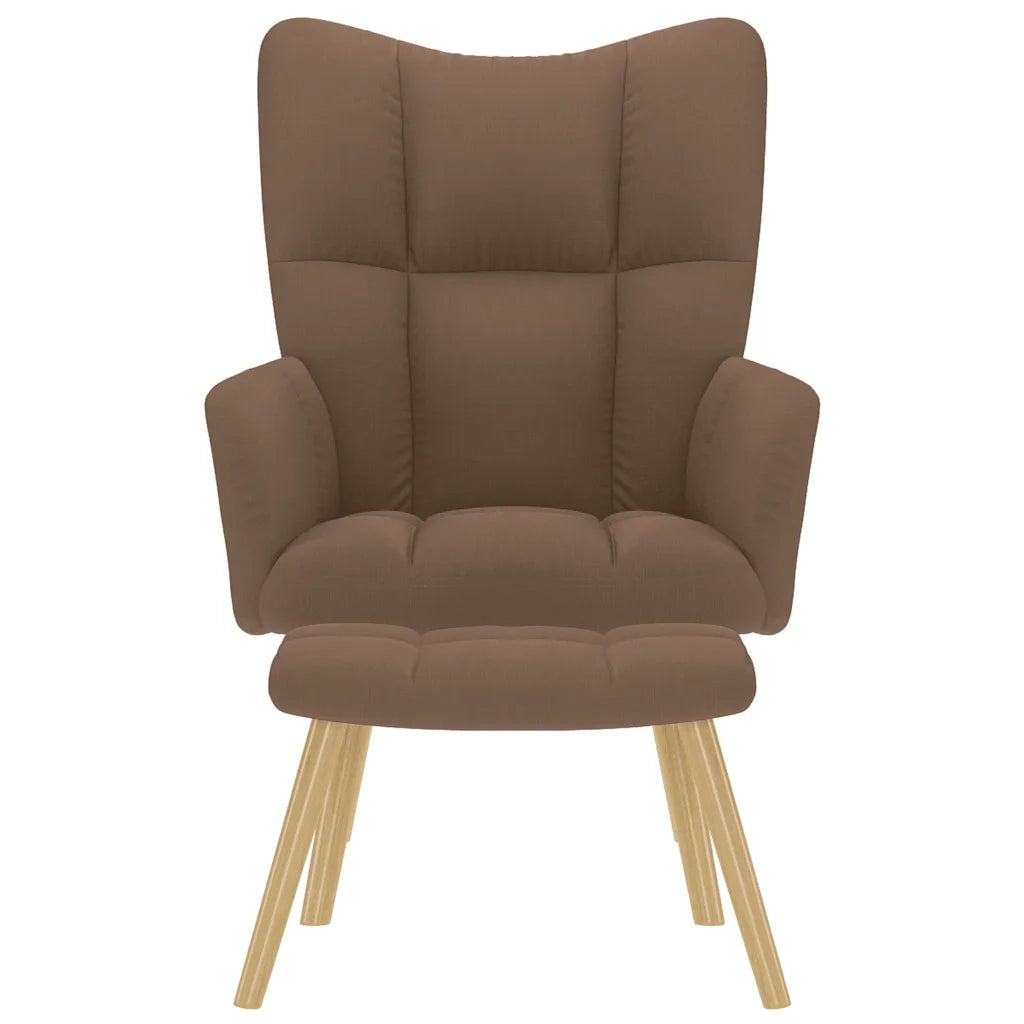 Divano Sedia-Poltrona Relax con Poggiapiedi Marrone in Tessuto 850153