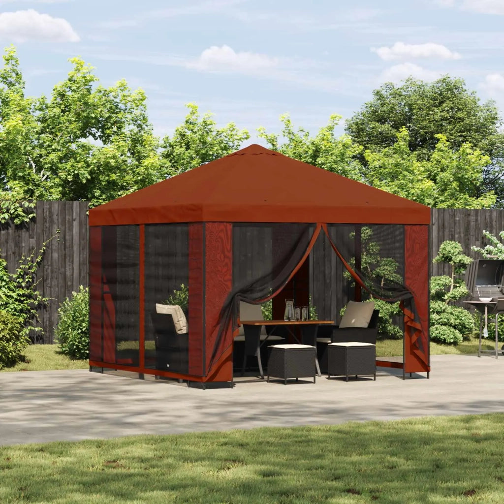 Gazebo 3 x 3 m Terracotta Poliestere e Acciaio 190 900352