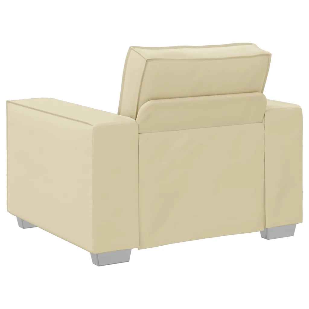 Poltrona Sofa Crema 100 cm Pelle Sintetica 4105040