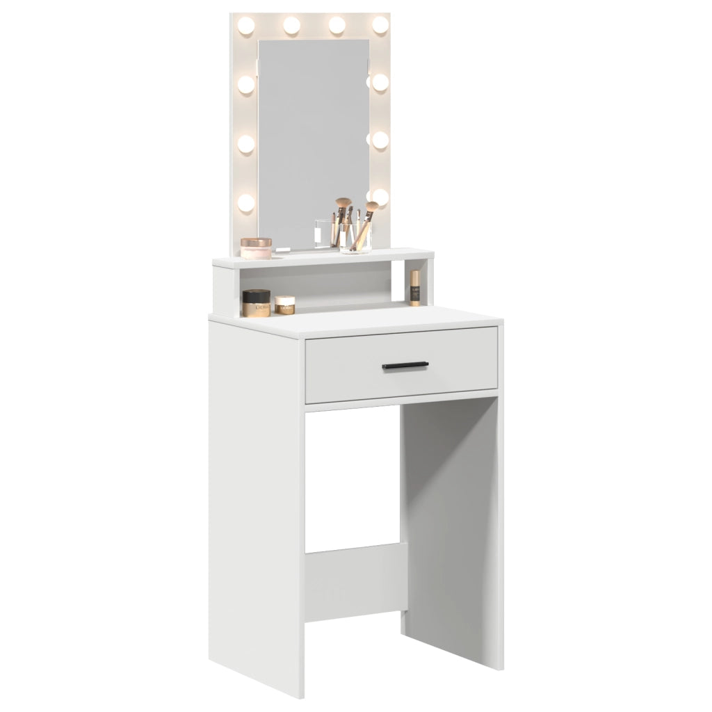 Toeletta vitaXL con luci LED Bianco 50x41x140 cm