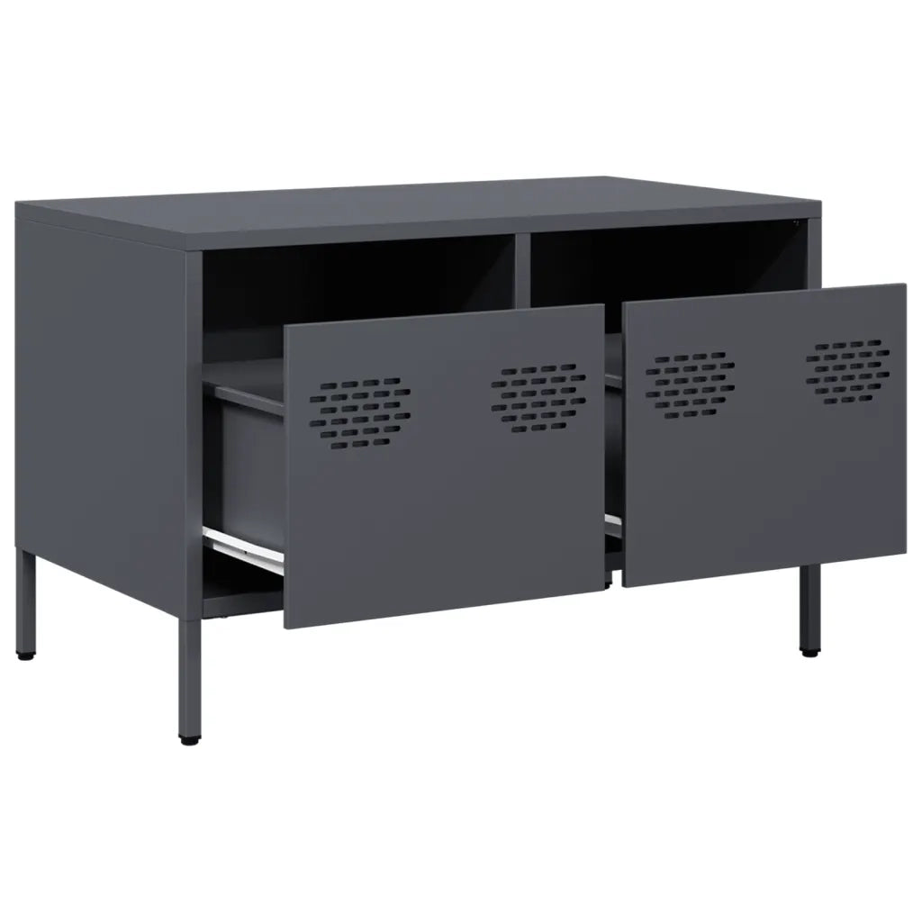 Mobile TV Antracite 68x39x43,5 cm in Acciaio Laminato a Freddo