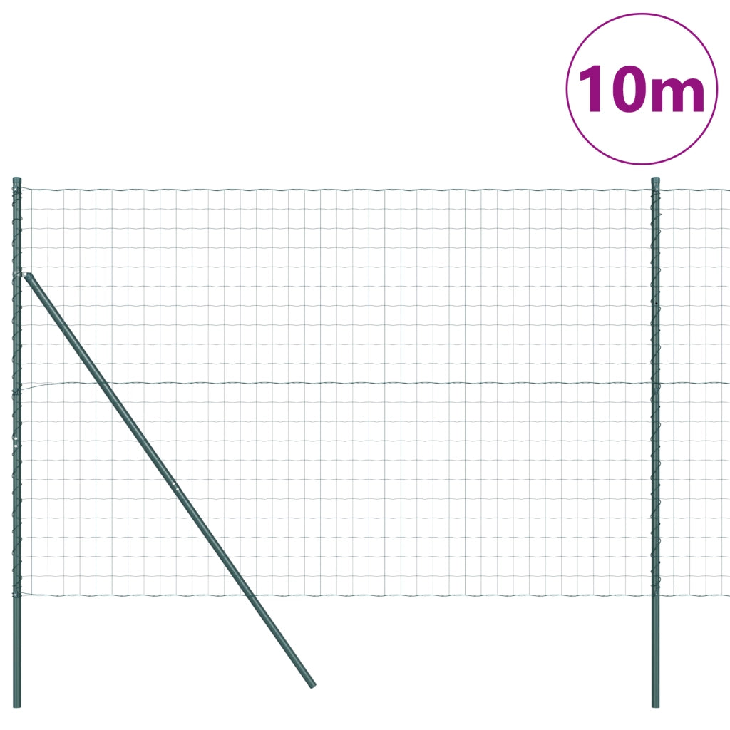 Recinzione Euro con 7 pali 1,6x10 m in acciaio galvanizzato verde