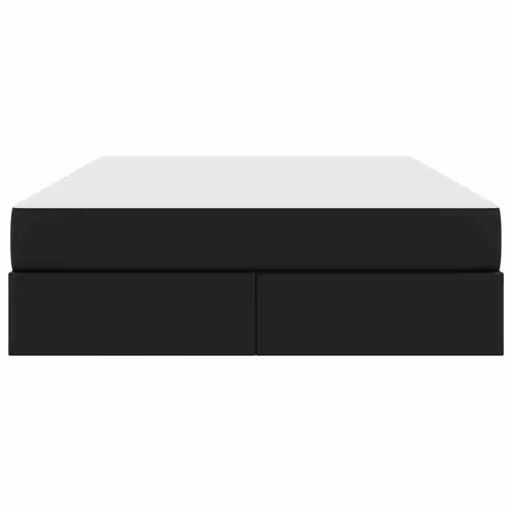 Letto con contenitore e materasso 2 pcs Nero Pelle 3399608