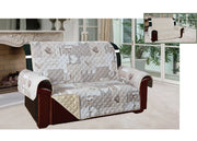 Copridivano E Copripoltrona Trapuntato Reversibile Modello Kino Colore Beige - 2 Posti - Beige