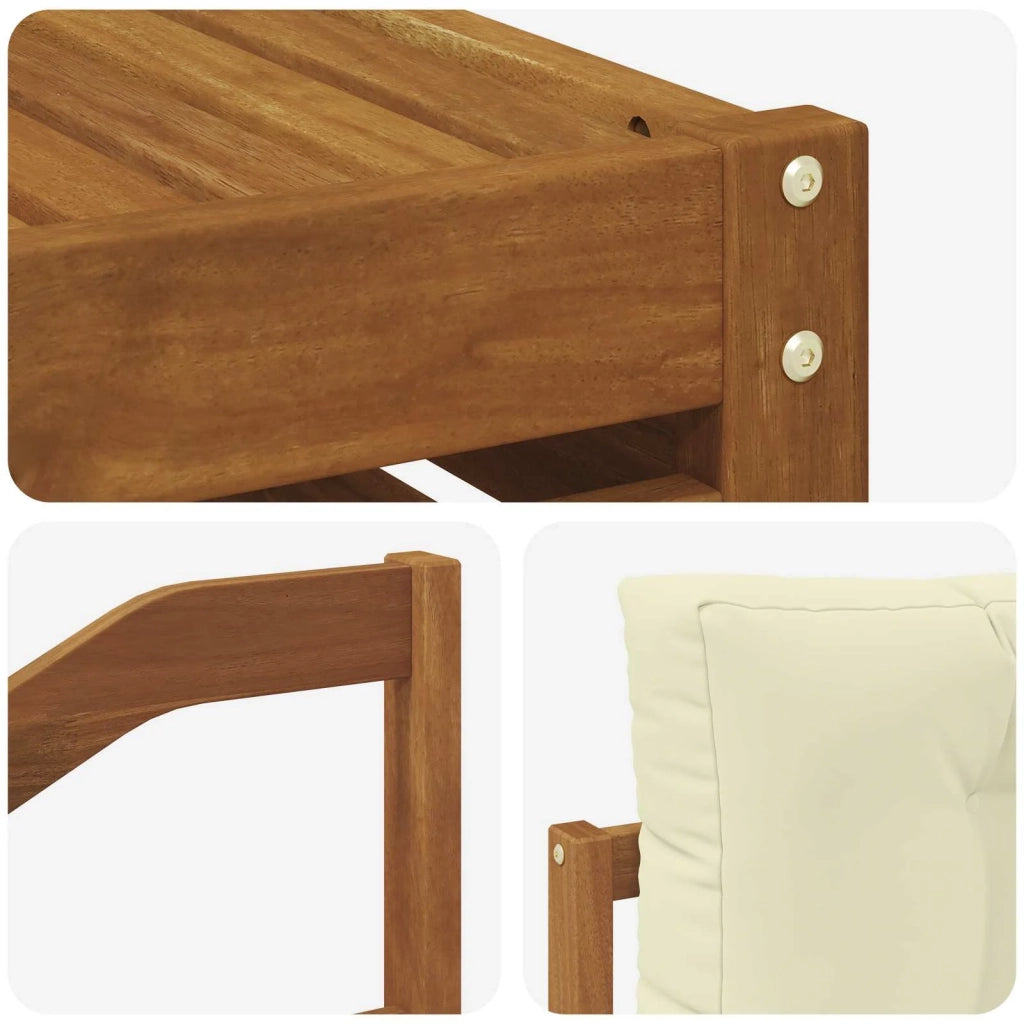Set di divani da esterno con cuscino 8 pcs Naturale e Crema