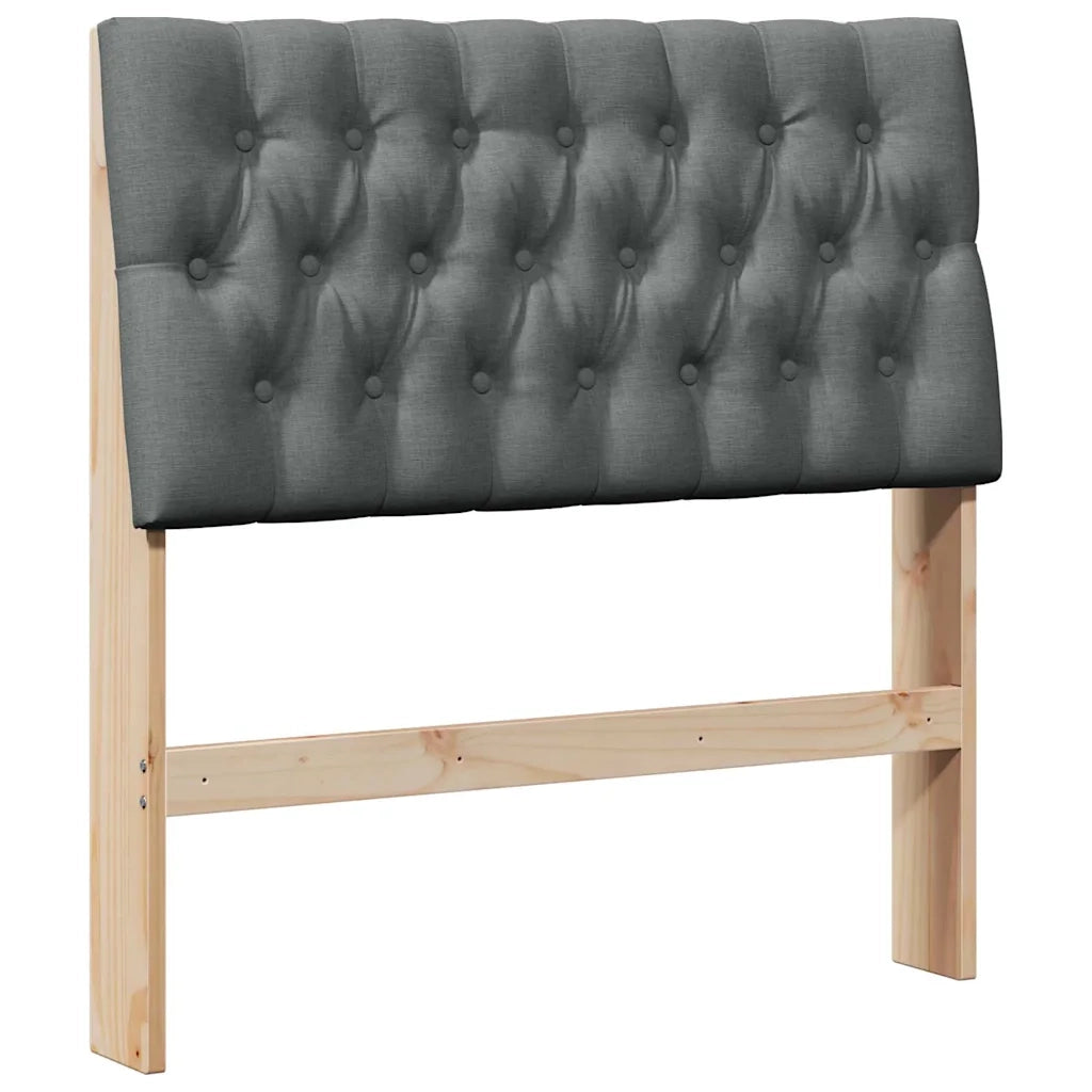 Testiera imbottita Grigio scuro 90 cm Pino massello